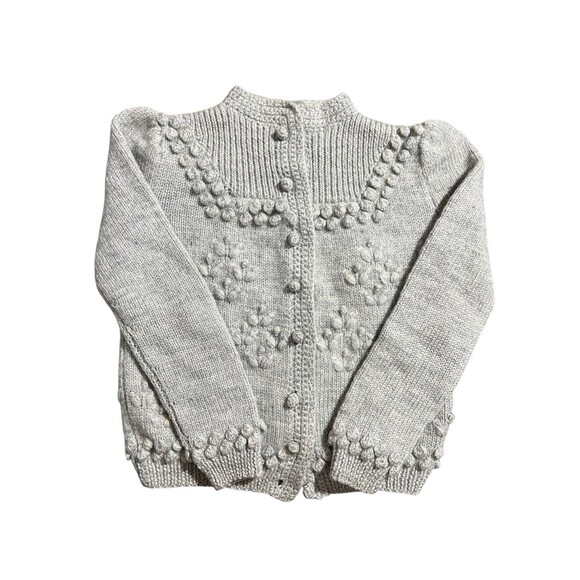 Gray Knitted Button Up Bobble Cardigan - Picture 10 of 10